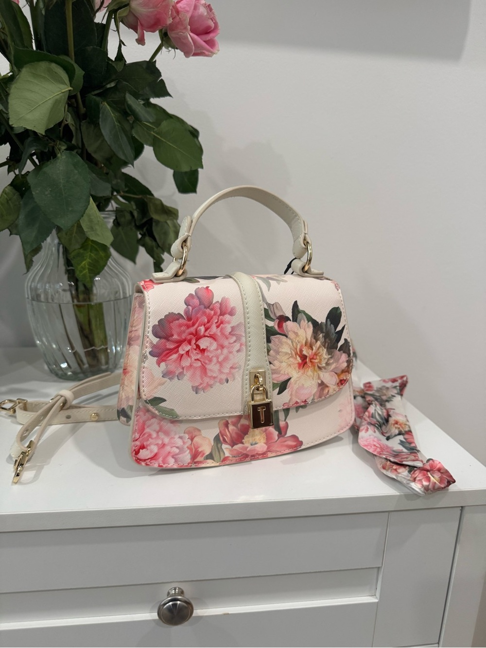 New w/Tags Ted Baker Floral Top-Handle Satchel in Blush and Pink - Picture 6 of 12